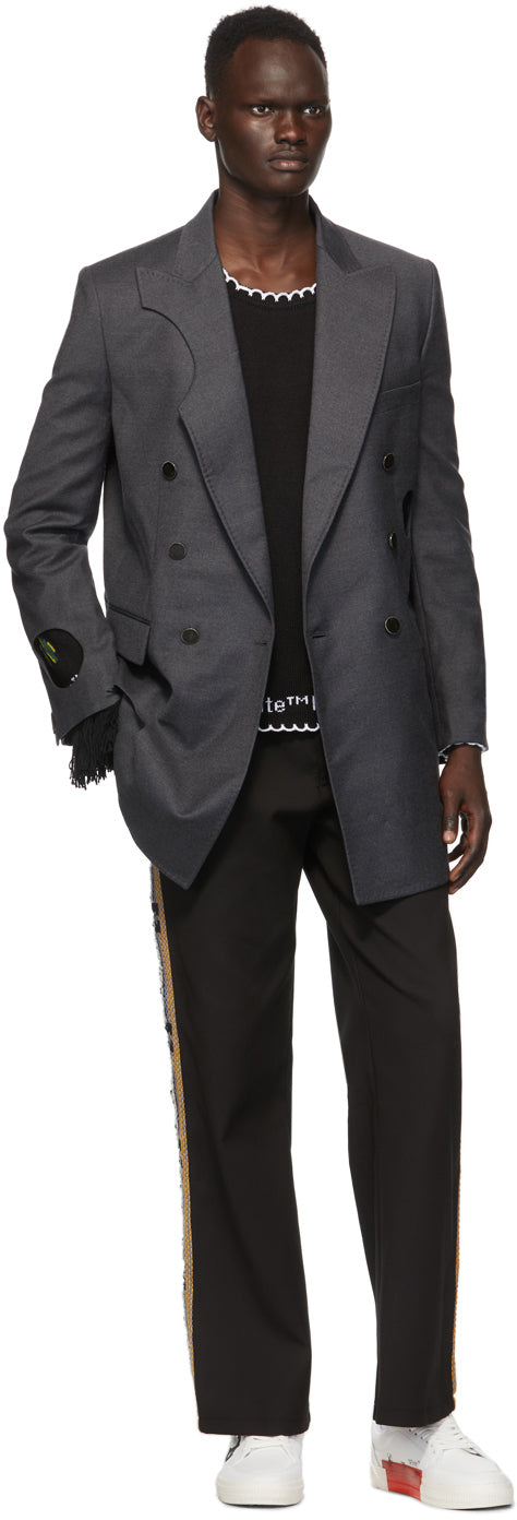 Off-White Grey Meteor Cut-Out Blazer