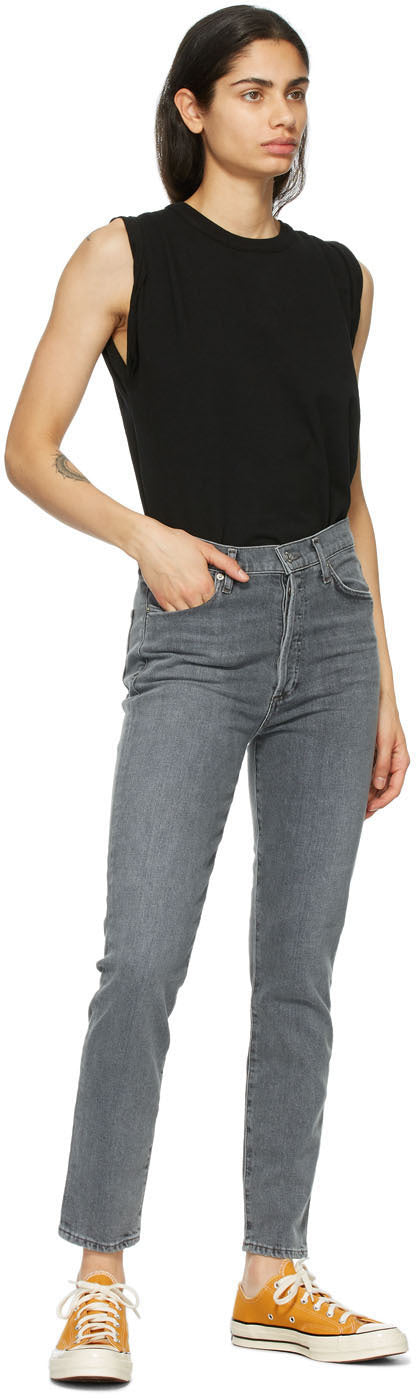 Citizens of Humanity Grey Olivia High-Rise Slim Jeans
