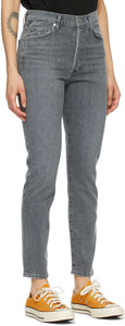 Citizens of Humanity Grey Olivia High-Rise Slim Jeans