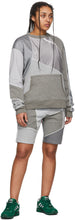 Ahluwalia Grey Patchwork Crewneck Sweatshirt - Ahluwalia gris patchwork webwneck sweat-shirt - Ahluwalia 회색 패치 워크 Crewneck 스웨터