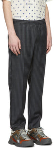 Gucci Grey Pinstripe Logo Trousers