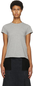 Sacai Grey Pleated Panel T-Shirt