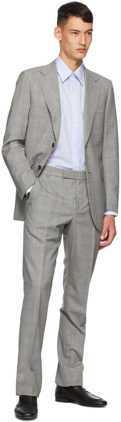Dunhill Grey Prince Of Wales Check Suit