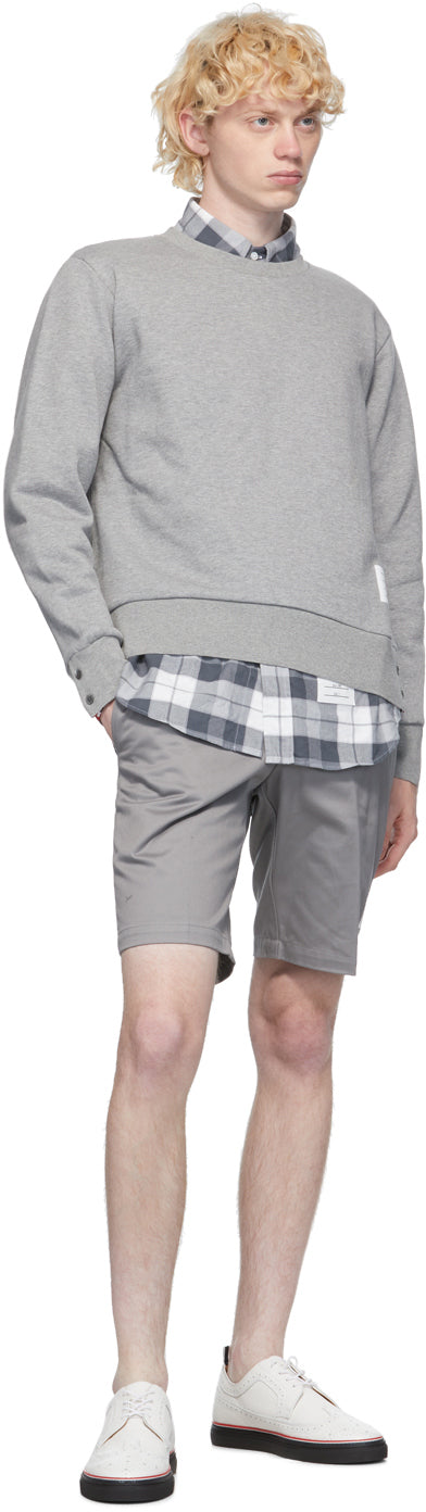 Thom Browne Grey RWB Stripe Sweatshirt