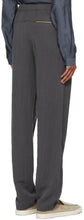 Giorgio Armani Grey Satin-Effect Soft Pants