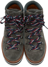 Moncler Grey Suede Peak Boots