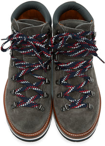 Moncler Grey Suede Peak Boots