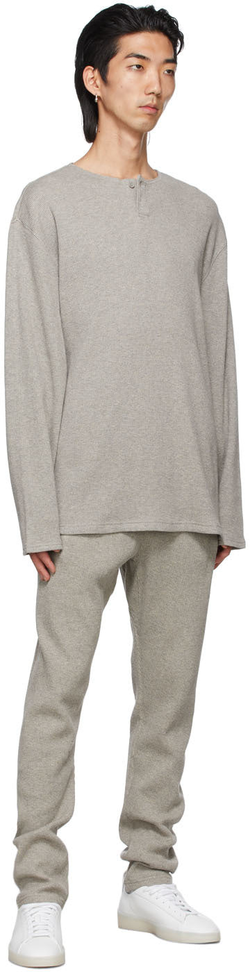 Essentials Grey Thermal Waffle Logo Lounge Pants
