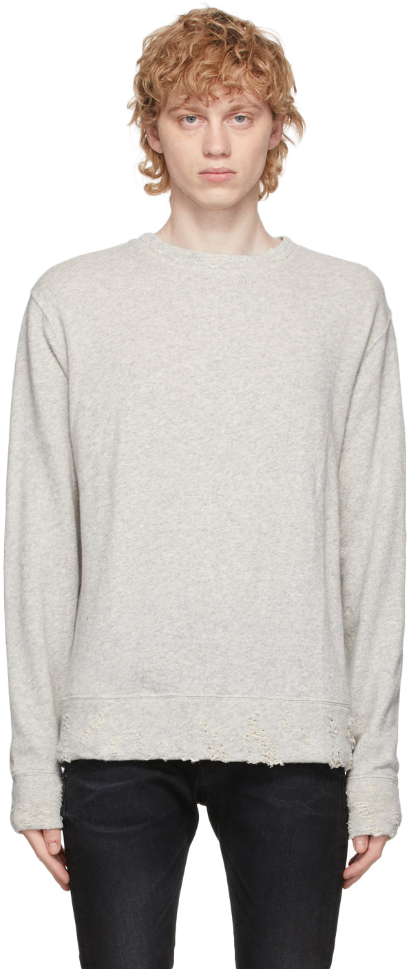 R13 Grey Vintage Sweatshirt - Sweat-shirt Vintage gris R13 - R13 회색 빈티지 스웨터
