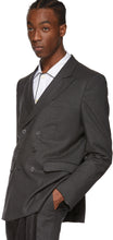 Random Identities Grey Wool Double-Breasted Blazer