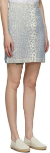 Kenzo Grey Wool Guepard Miniskirt