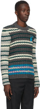 Off-White Grey Wool Hand Crewneck Sweater