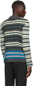 Off-White Grey Wool Hand Crewneck Sweater