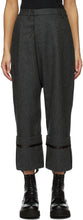 R13 Grey Wool Tailored Cross Over Trousers