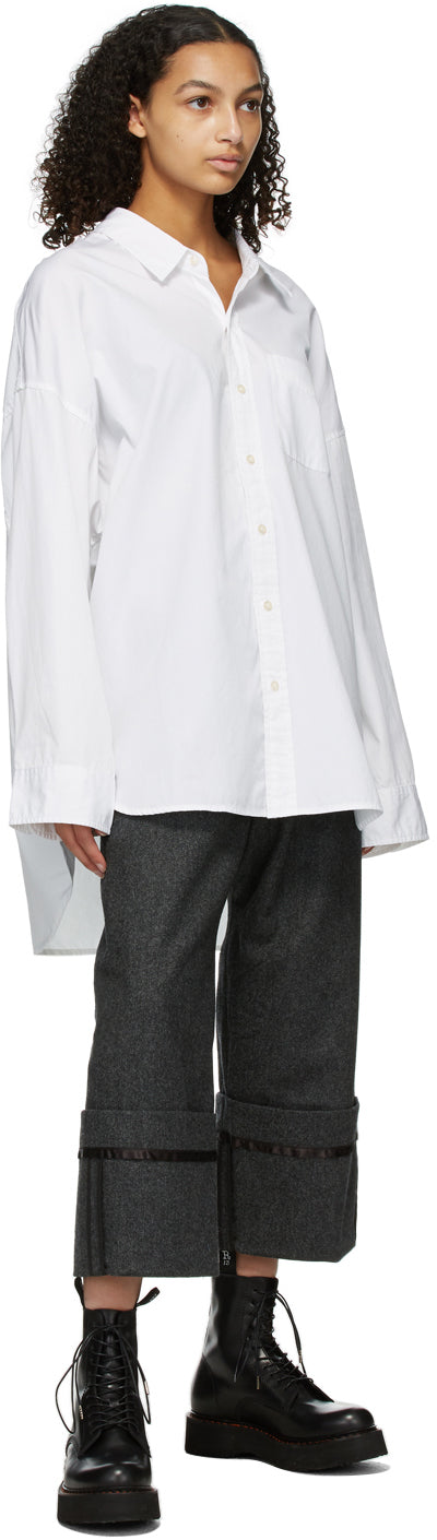 R13 Grey Wool Tailored Cross Over Trousers - Pantalon croisé sur mesure de laine grise R13 - R13 회색 양모 바지 위에 십자가를 맞추어