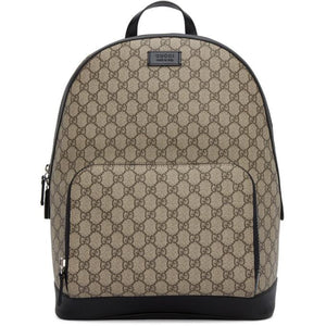 Brown GG Supreme leather-trimmed canvas backpack, Gucci