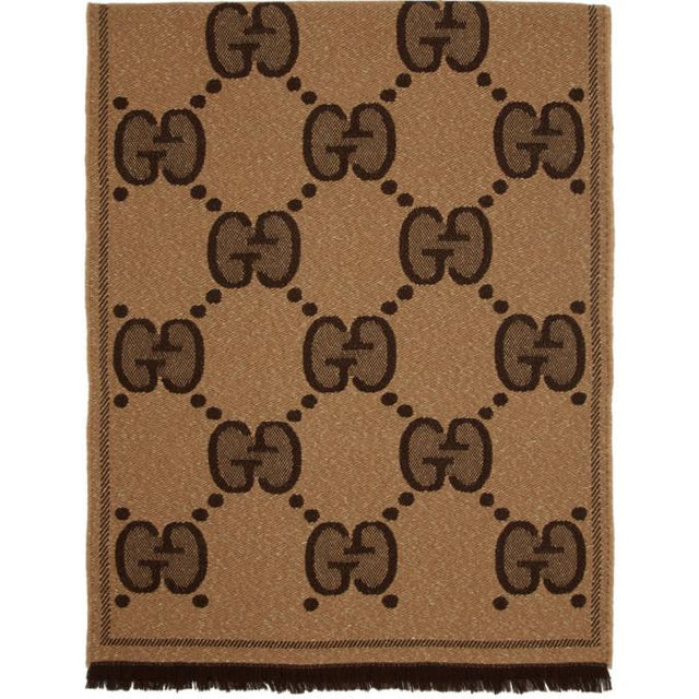 Gucci Beige and Brown Lady Nest Lux Scarf