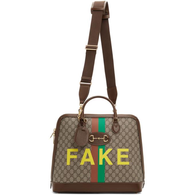 Gucci Beige Medium Not/Fake GG Carry-On Duffle Bag – BlackSkinny