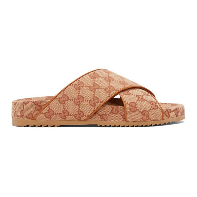 Gucci Beige GG Crisscross Sideline Sandals