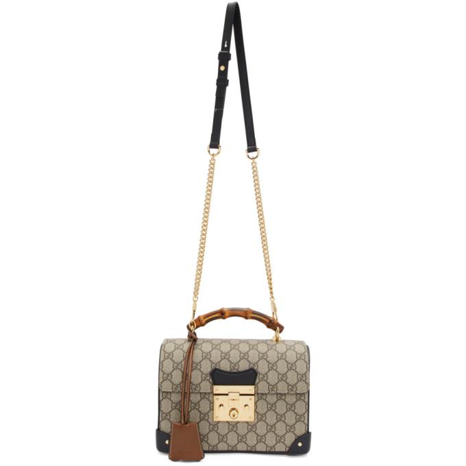 Padlock Small GG Supreme Shoulder Bag in Brown - Gucci