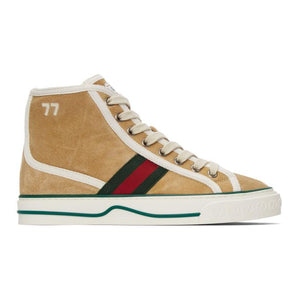 Gucci Beige Suede Gucci Tennis 1977 High-Top Sneakers