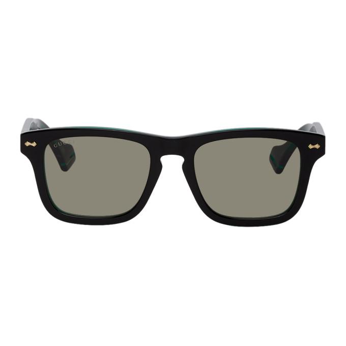 Gucci Black and Green GG0735S Sunglasses