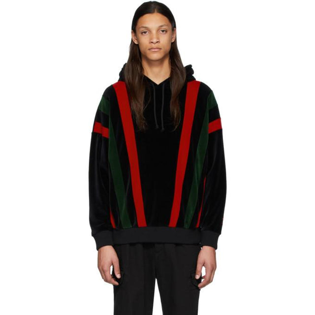 Gucci Black and Multicolor Chenille Hoodie