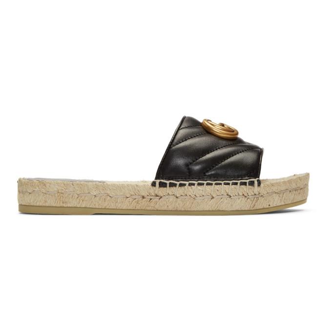 Gucci Black Charlotte Espadrille Sandals