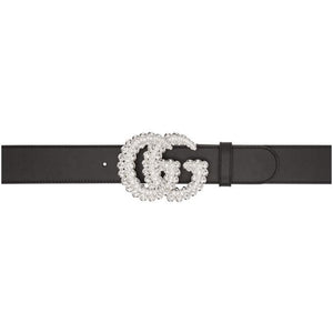 Gucci Black Crystal GG Belt