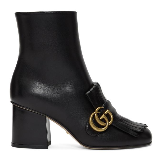 Gucci Black Double G Ankle Boots