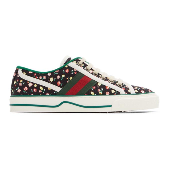 Gucci Black Floral Gucci Tennis 1977 Sneakers