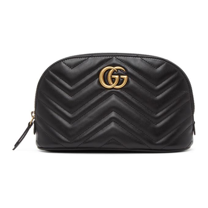 Gucci Black GG Marmont 2.0 Quilted Cosmetic Pouch