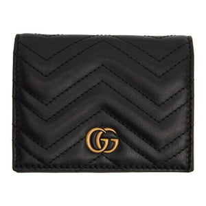 Gucci Black GG Marmont Card Case Wallet