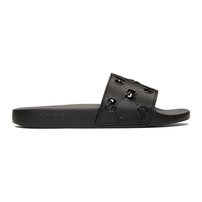 Gucci Black GG Slides