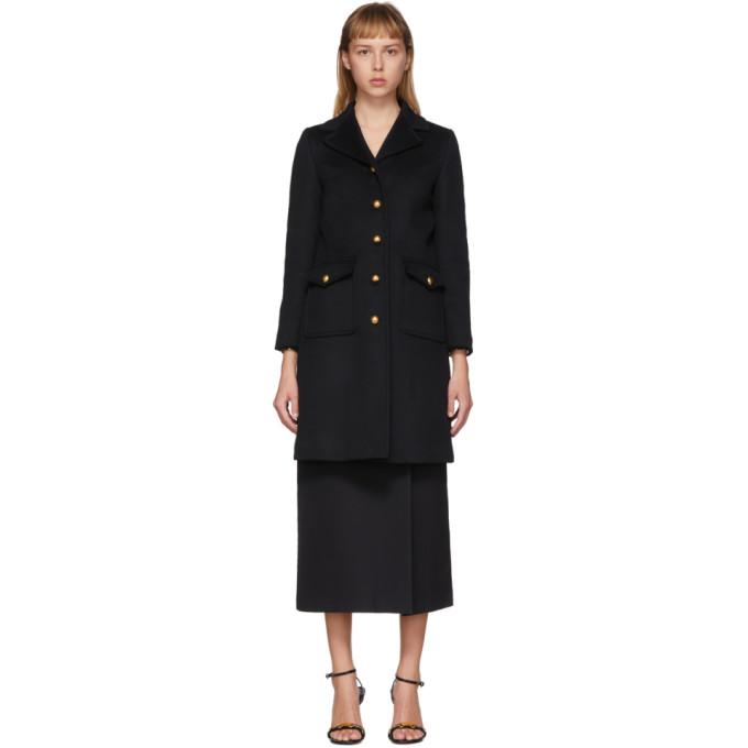 Gucci Black GG Wool Coat