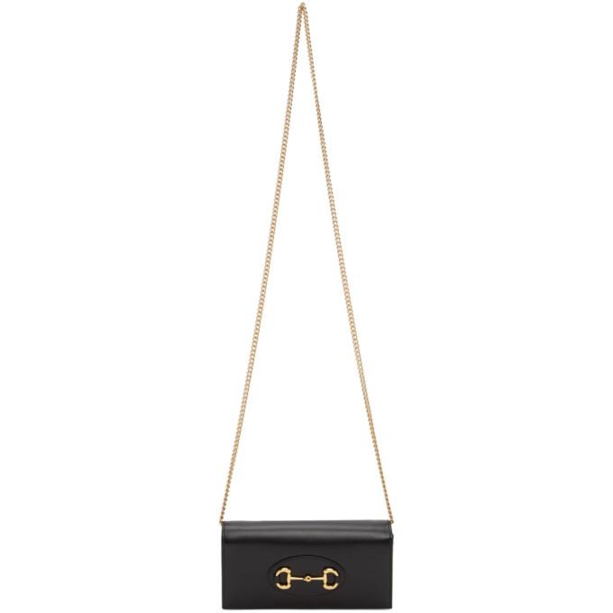 Gucci Black Gucci 1955 Horsebit Chain Wallet Bag