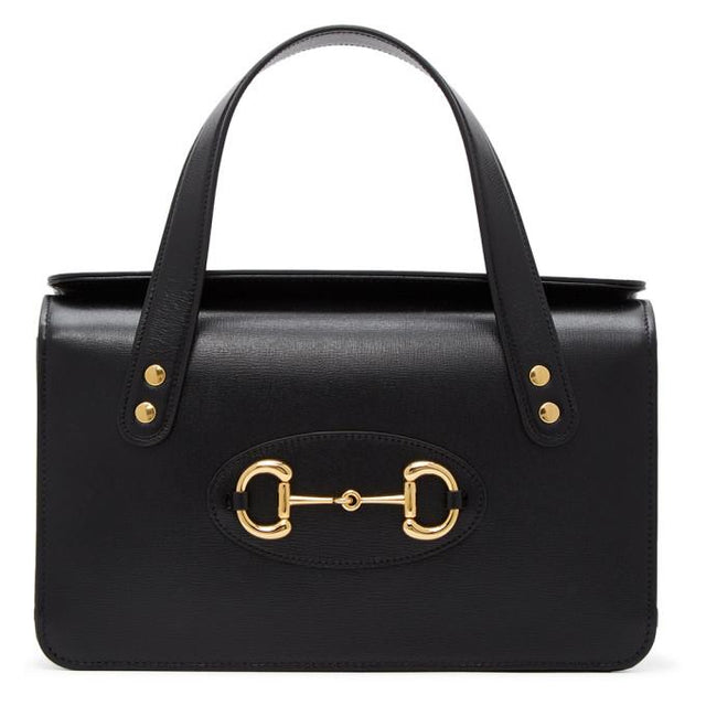 Gucci Black Gucci 1955 Horsebit Top Handle Bag