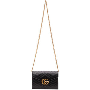 Gucci Black Mini GG Marmont Chain Shoulder Bag