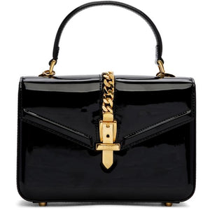 Gucci Black Mini Patent Sylvie Bag