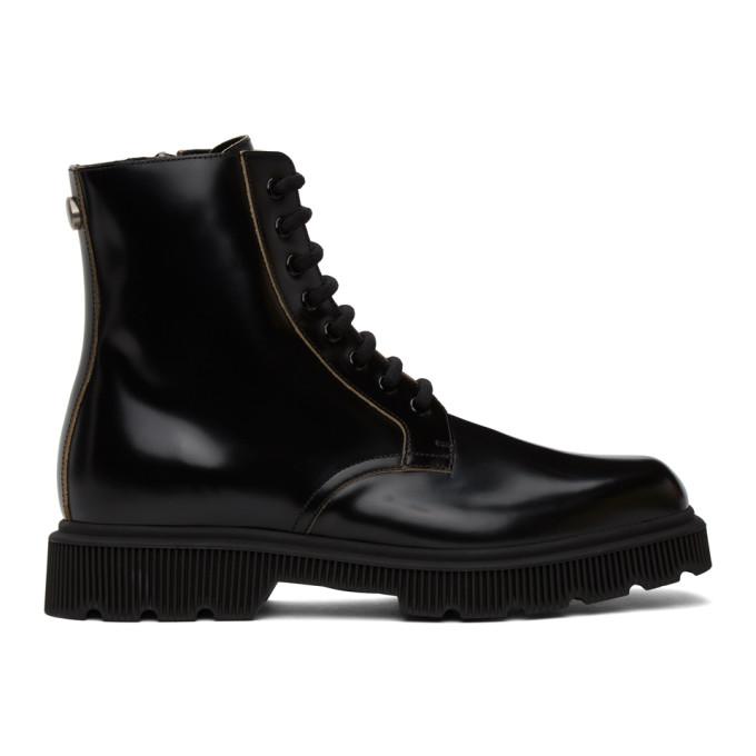 Gucci Black Mystras Lace-Up Boots