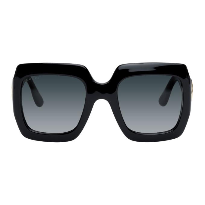 Gucci Black Thick Rectangular Sunglasses