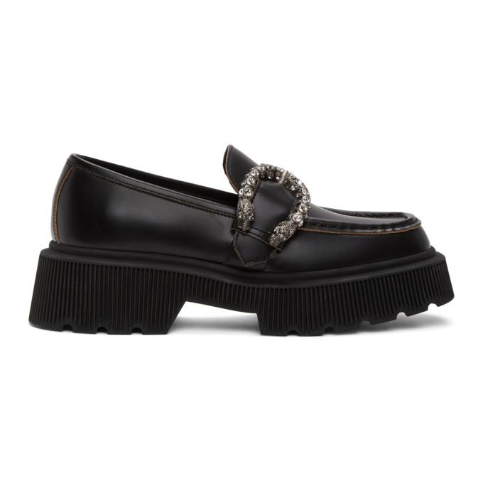 Gucci Black Tiger Head Loafers