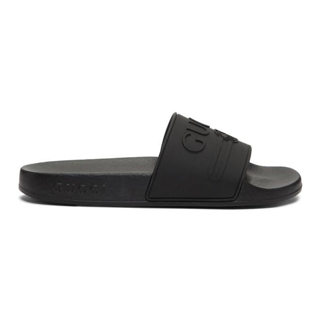 Gucci Black Vintage GG Pursuit Slides