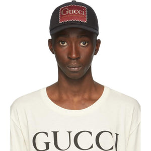 Gucci Black Whatever The Season Label Baseball Cap