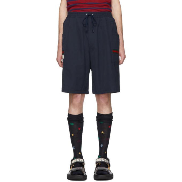 Gucci Blue Canvas Swim Shorts