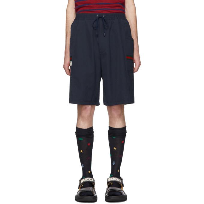 Gucci Blue Canvas Swim Shorts