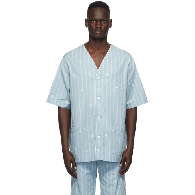 Gucci Blue Double G Stripe Shirt