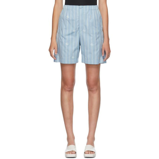 Gucci Blue GG Stripe Bowling Shorts