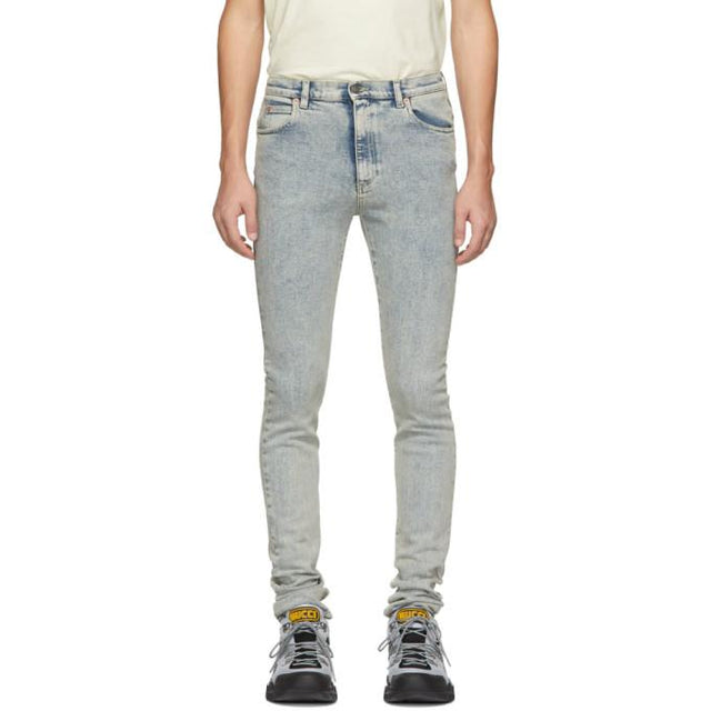 Gucci Blue Marble Bleach Skinny Jeans