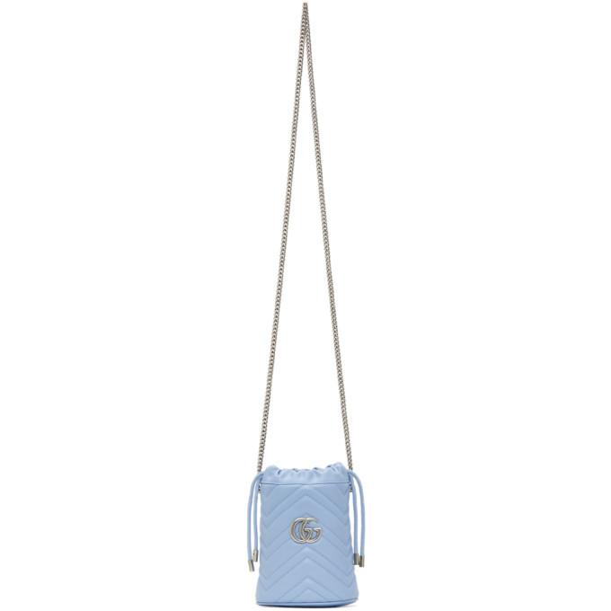 Gucci Blue Mini GG Marmont 2.0 Bucket Bag